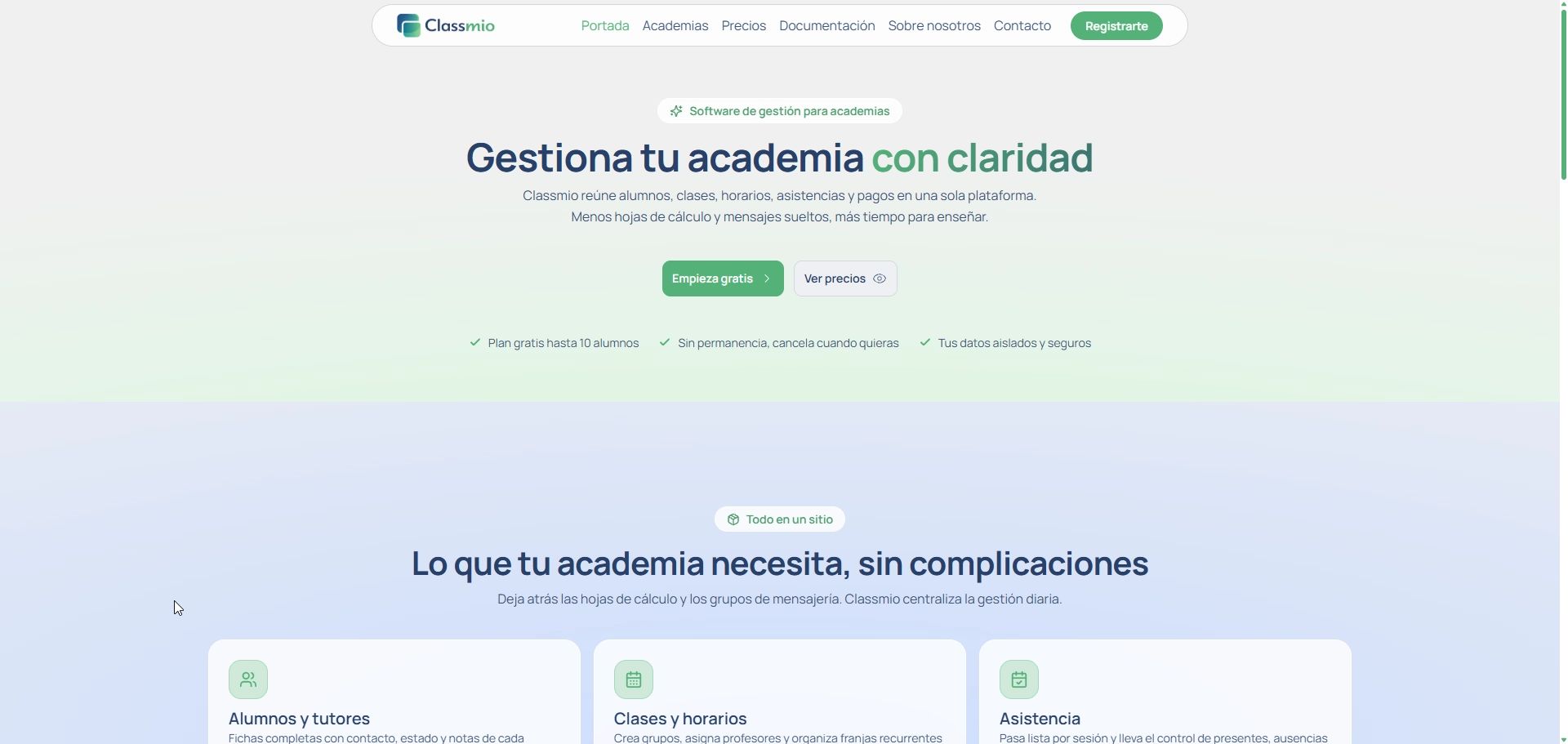 Classmio, un SaaS para gestionar academias